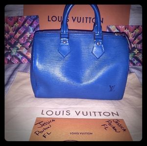 💯Louis Vuitton Speedy25 Epi Blue💯